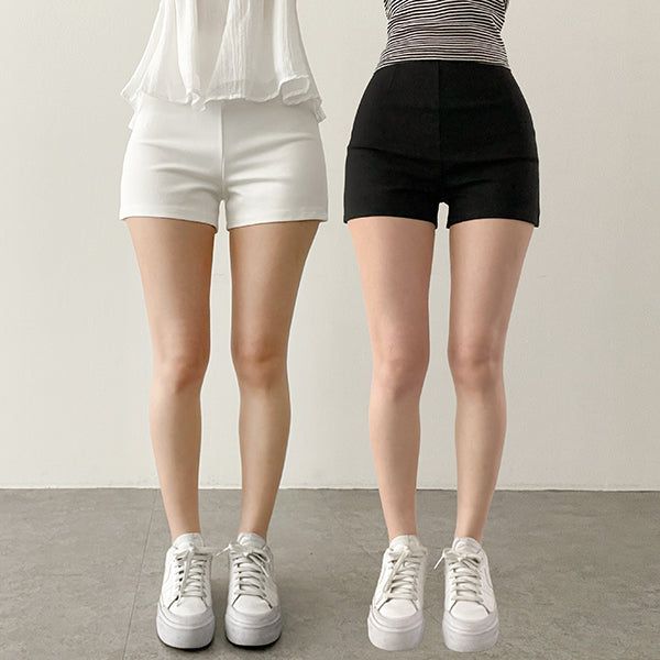 Slim Fit Basic High-Waist Daily Mini Shorts (2 colors)