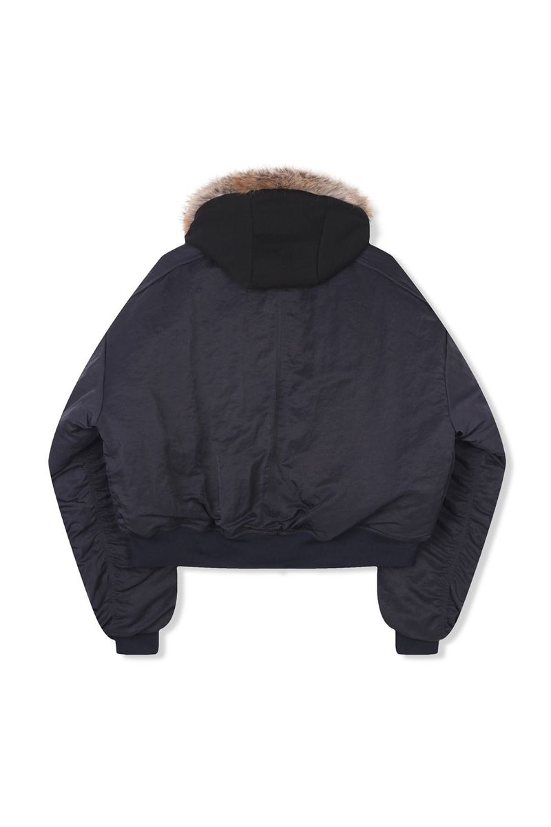 Flight padding fur hood jumper
