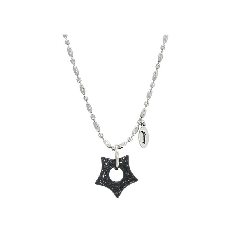 gleaming little star necklace [black pearl]