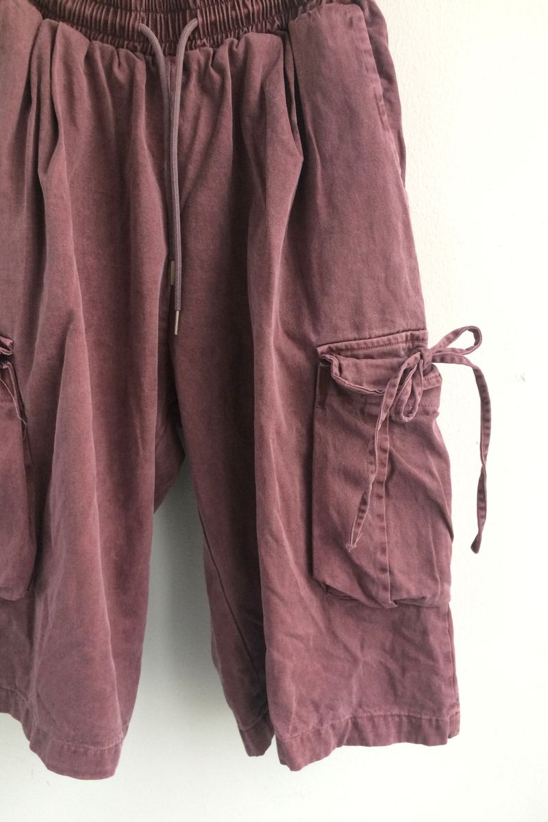 washing ribbon pocket cargo pants