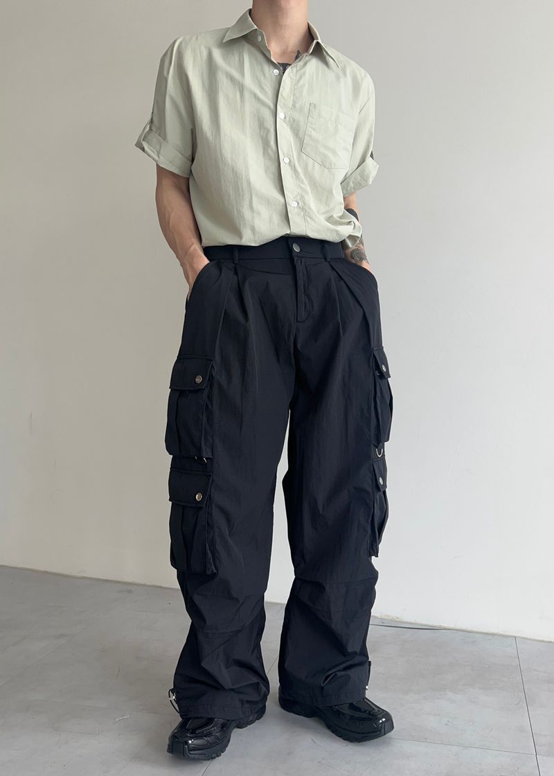 nylon suit pocket pants(2colors)