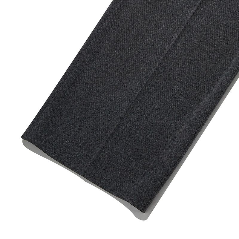 COLLECTION STRING CUT OFF WIDE SLACKS [CHARCOAL]