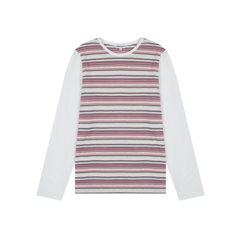 safarispot（サファリスポット）の「 SWEATER STRIPE L/S (WHITE)（Tops）」