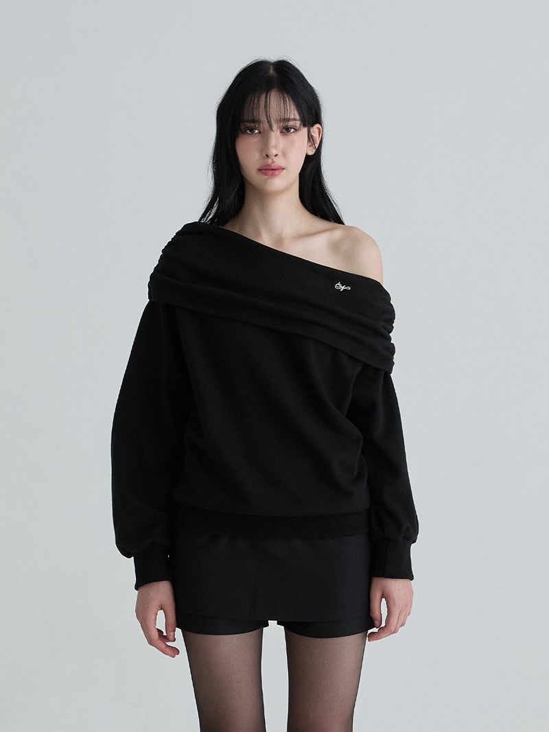 Not your rose（ノットユアローズ）の「Drape symbol sweatshirts (Black)（Tops）」