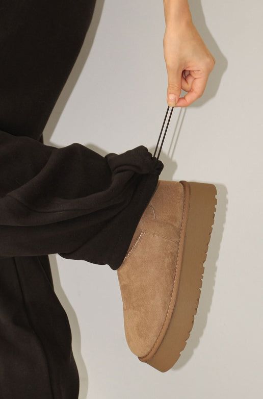 (Lining brushed) COLORBLOCK WAIST PANTS