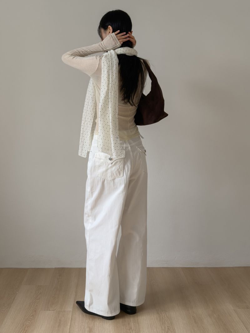 Dot Tencel Long Scarf