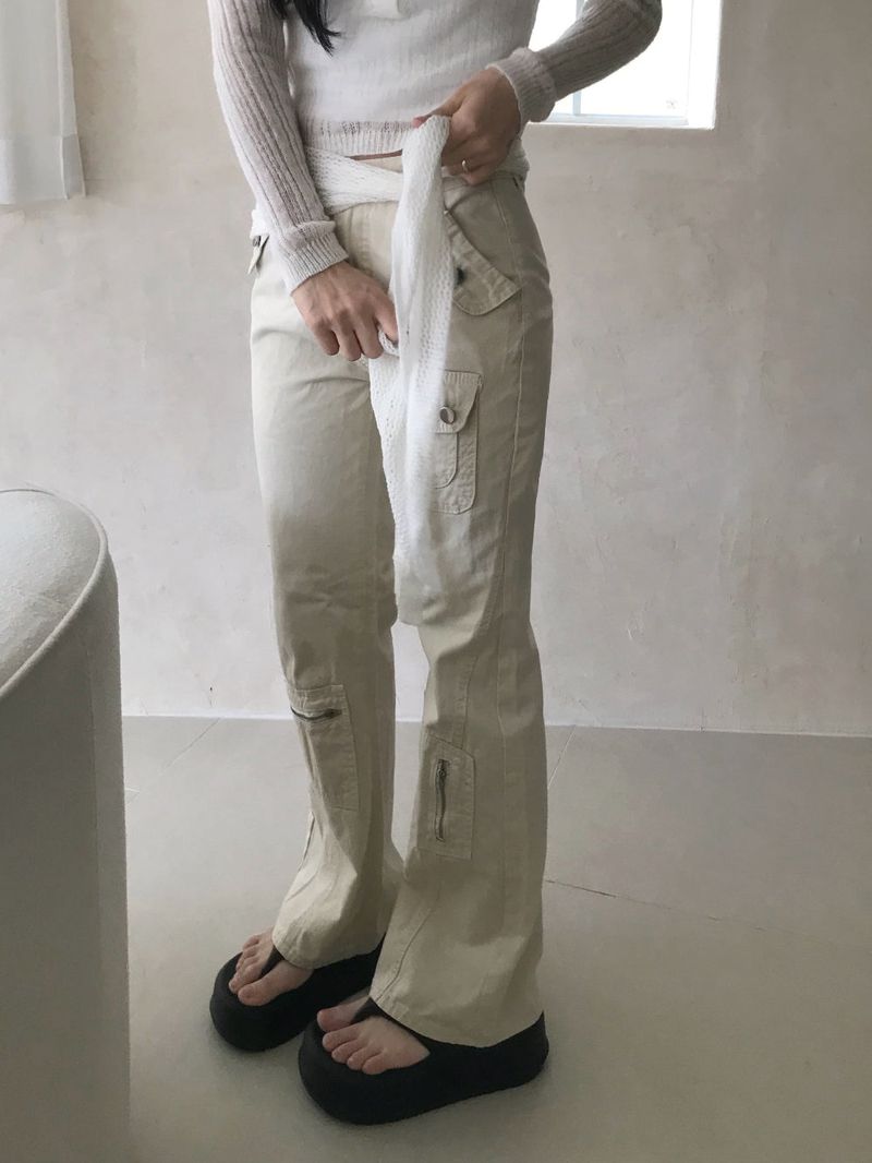 Louple Cargo Pocket Semi Bootcut Long Pants