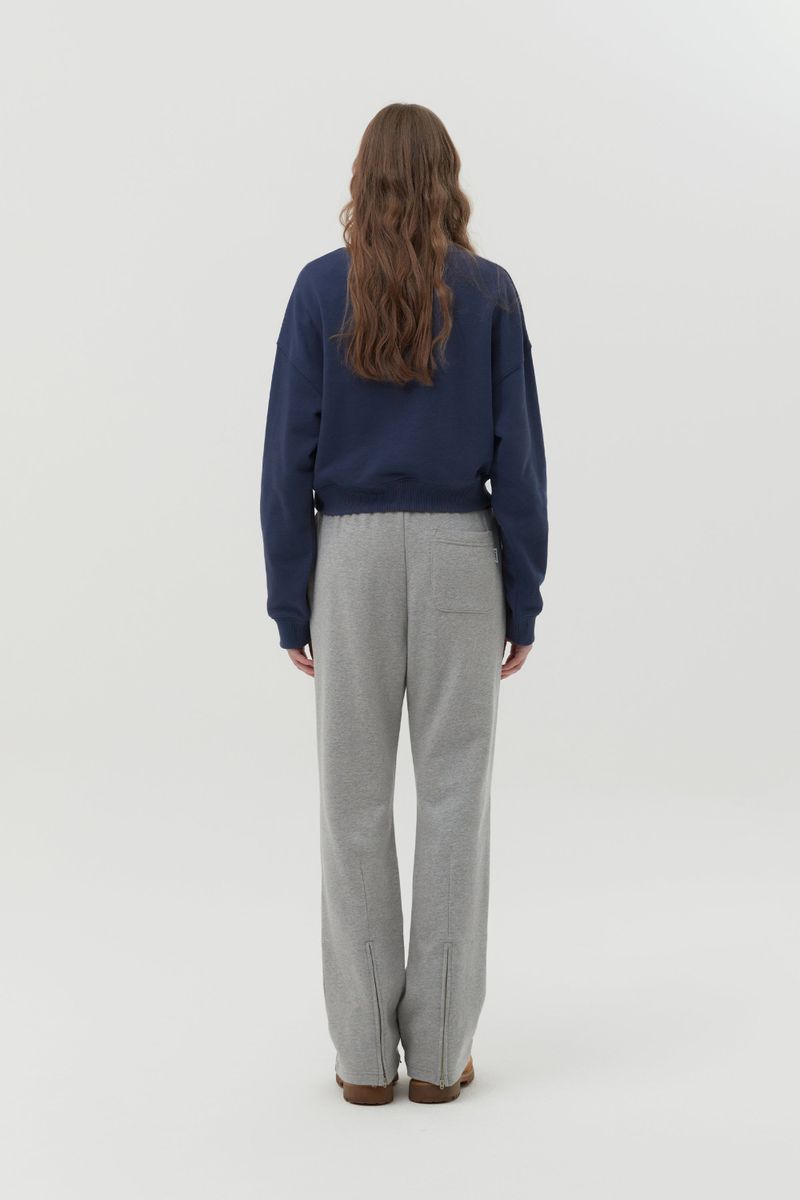 MELTING CHERRY PRINTED CROP SWEATSHIRT [NAVY]
