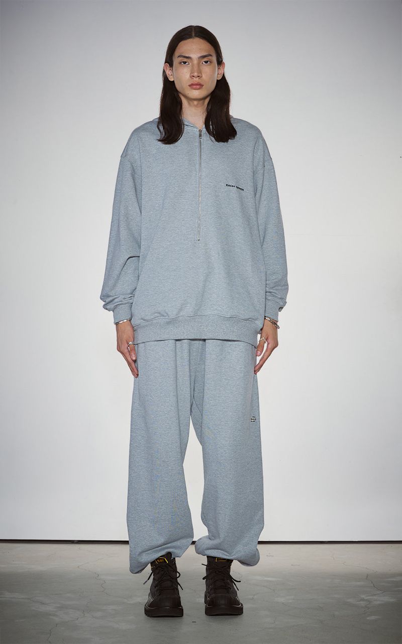 WIDE ZIP SWEATPANTS_GRAY