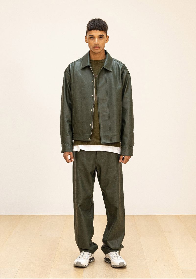 LAMSKIN OVERFIT BOMBER JACKET