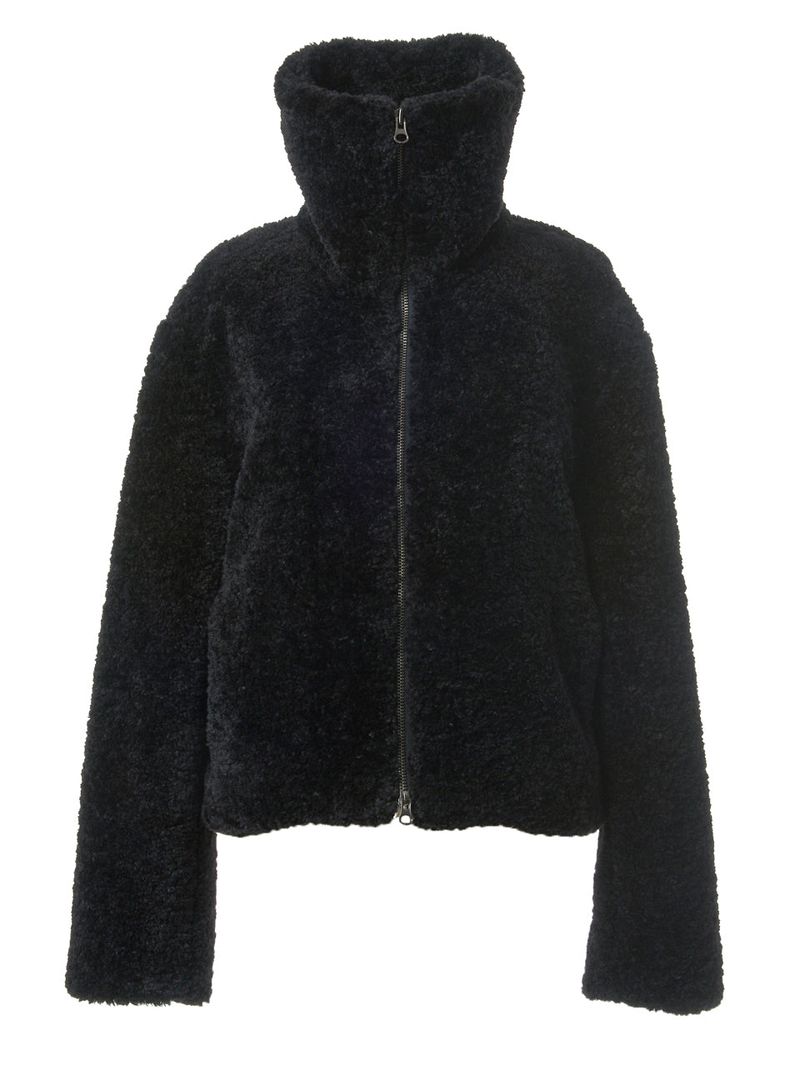 HIGHNECK FUR JACKET_BLACK