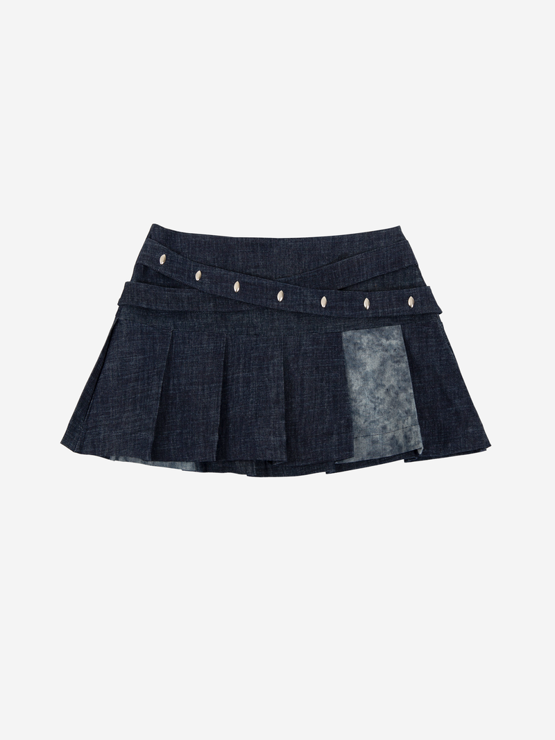 DARLING, YOU ARE BAD(YOU ARE BAD)の「STONE DENIM PLEATS SKIRT(Skirts)」