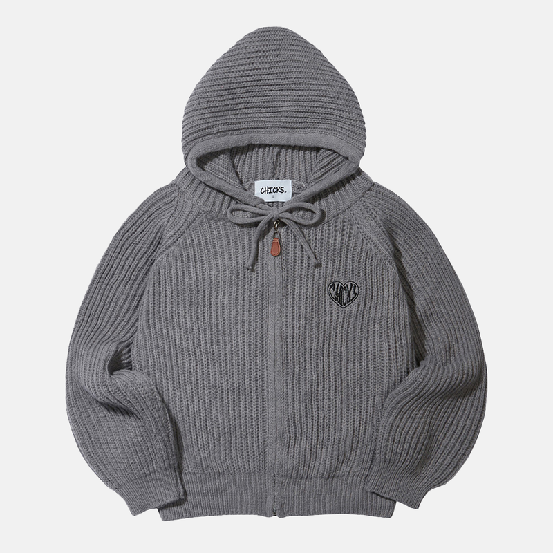 Fuzzy Scan（ファジースキャン）の「HOPE KNIT  Hood ZIP UP _ GRAY（Tops）」