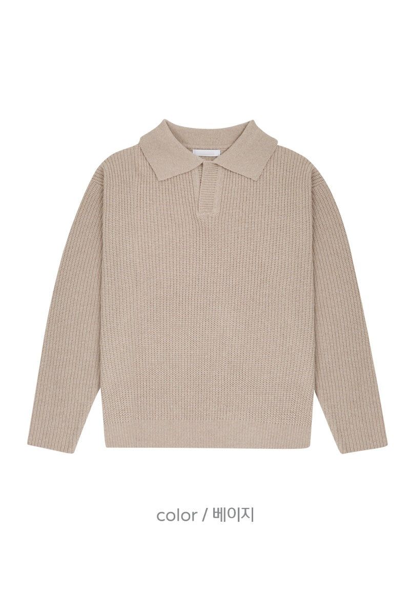 Open collar hachi knit