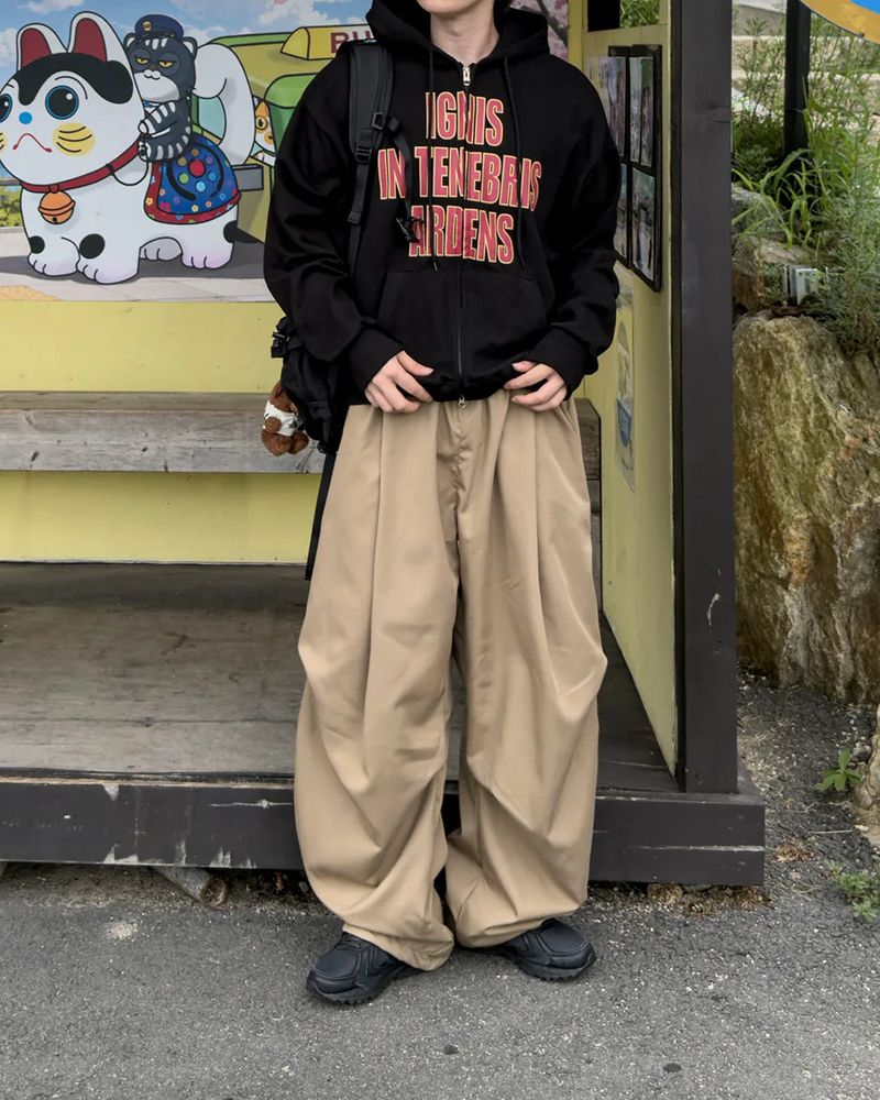 Luve Cotton Curved Wide Pants