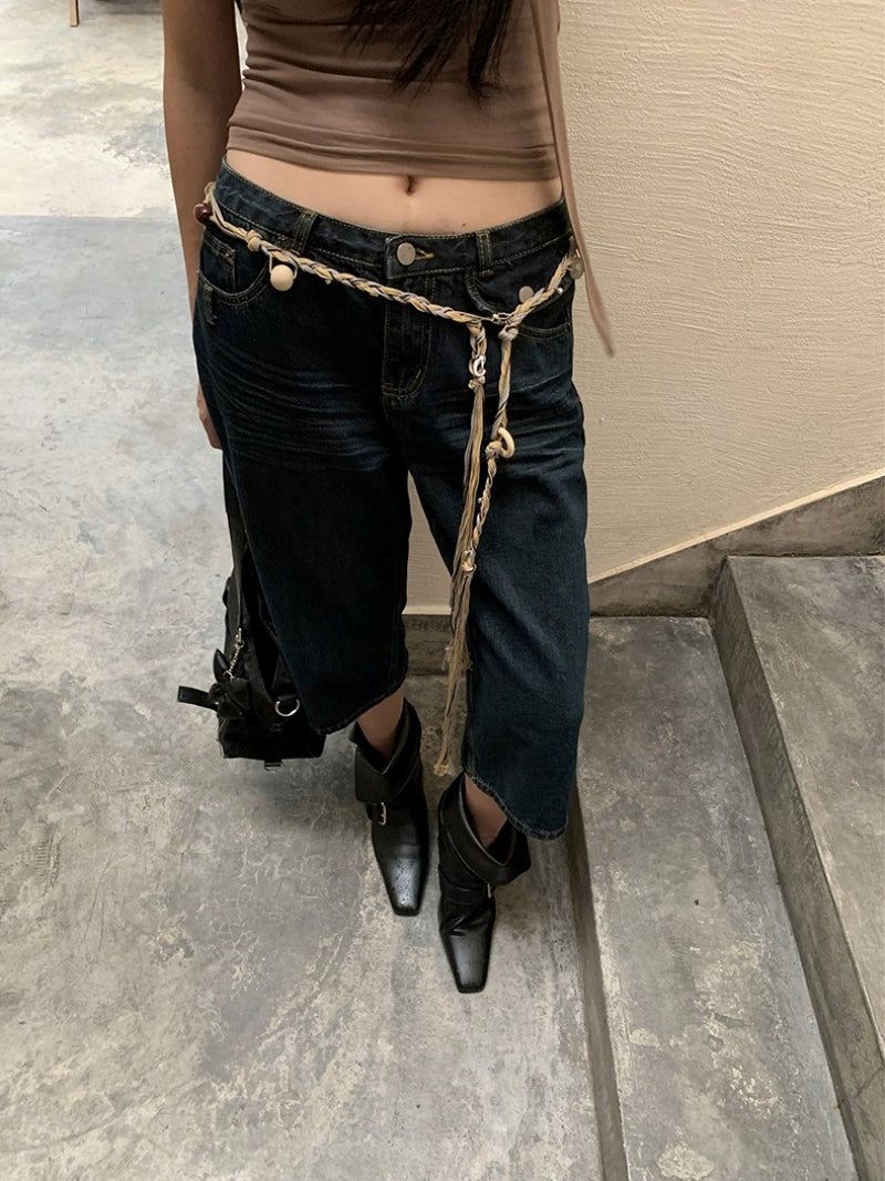 dereborujo（ドレボルゾー）の「Retro straight capri denim pants（Pants）」