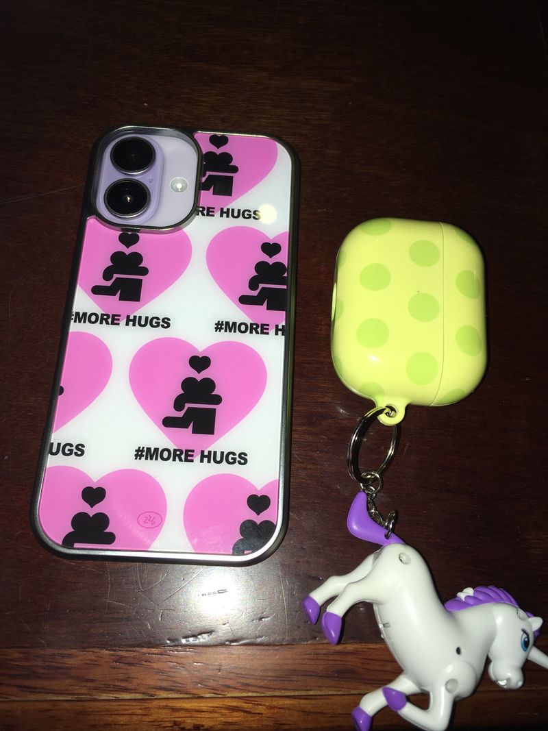 MORE HUGS glass silver bumper phone case