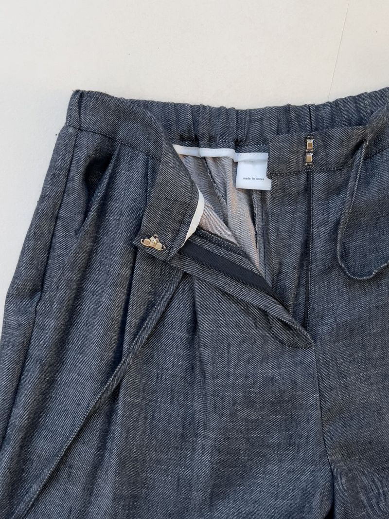 About Banding Wide Denim Pants