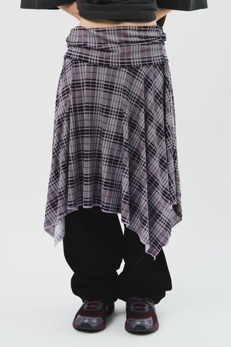 (W) Hippie Checked Skirt