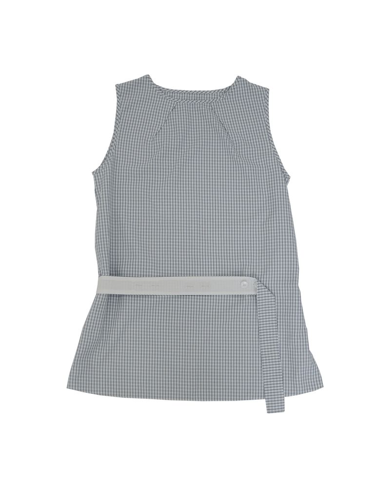 check button dress /white