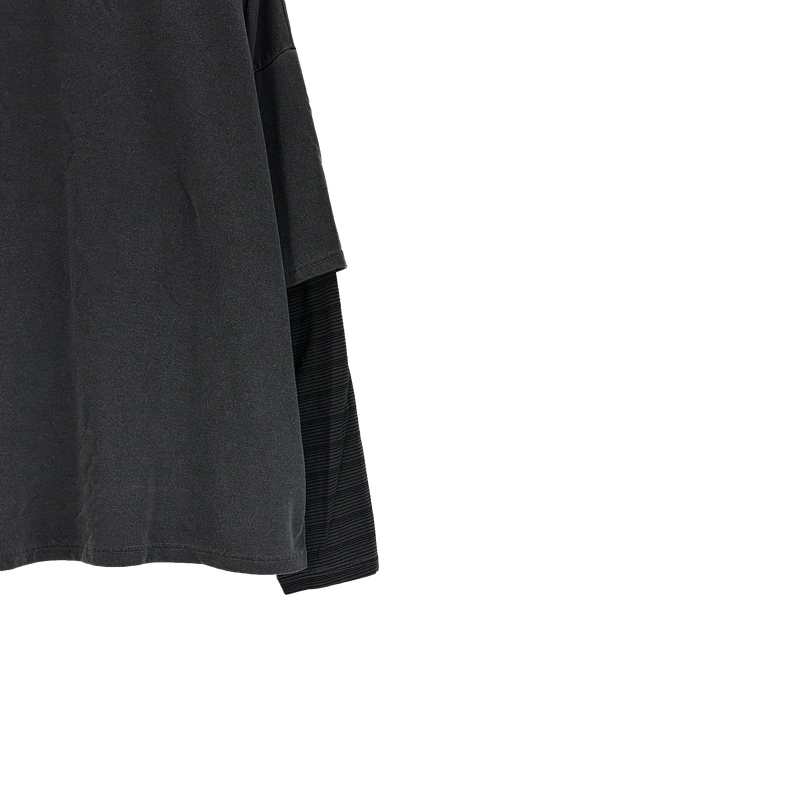 layered pigment stripe long sleeve