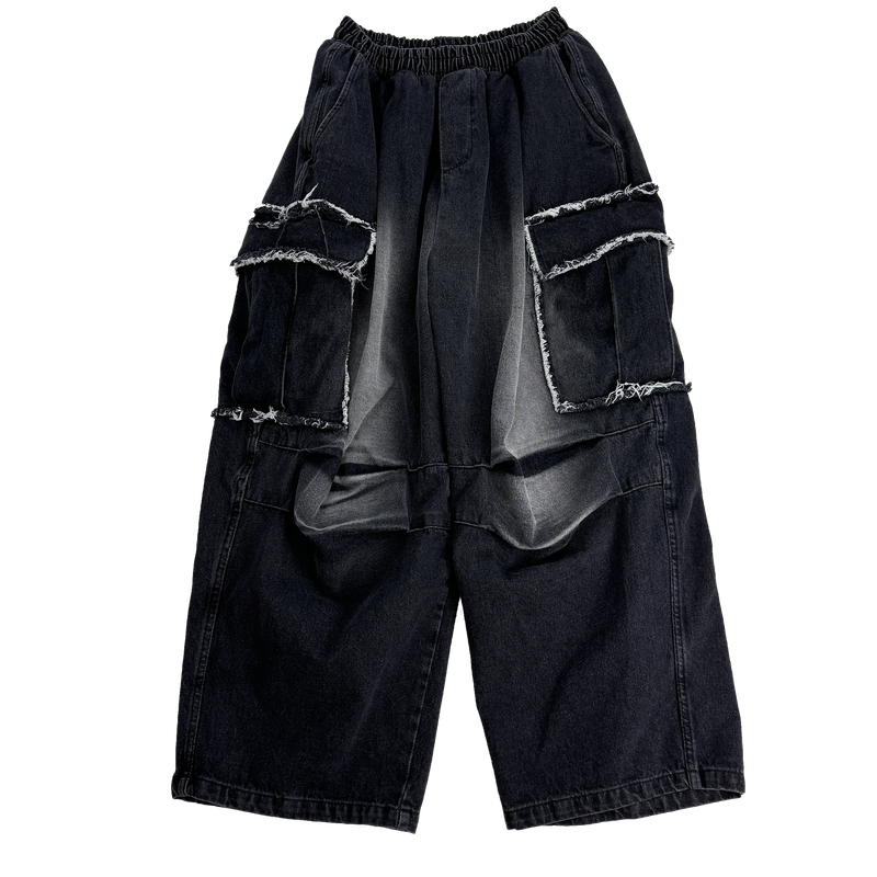 cut-off big pocket denim balloon pt