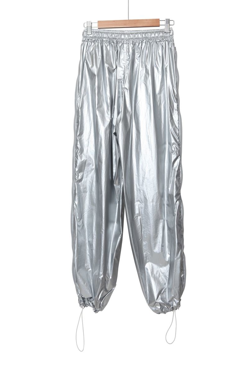 metal side zipper pants