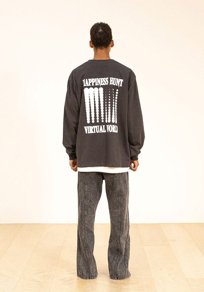 INCISION INVERTED WASHED DENIM PANTS
