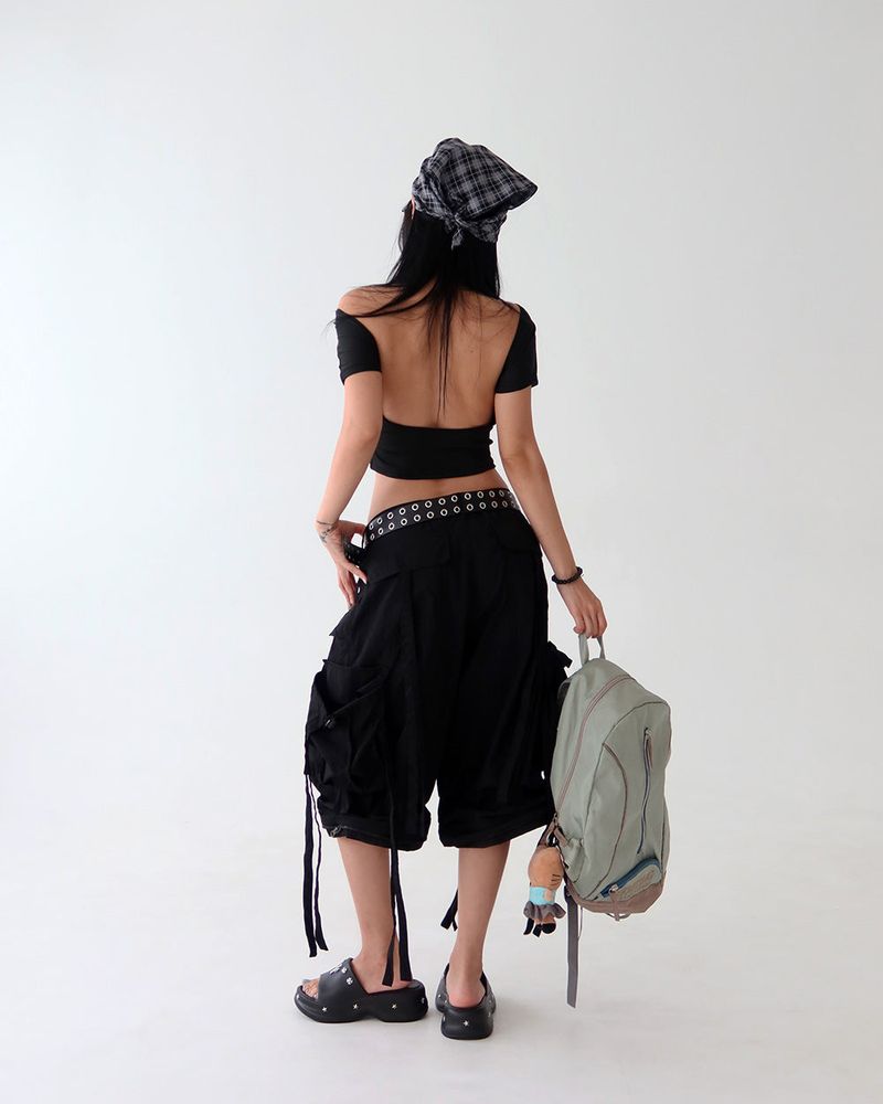 [UNISEX] Checkered linen square scarf