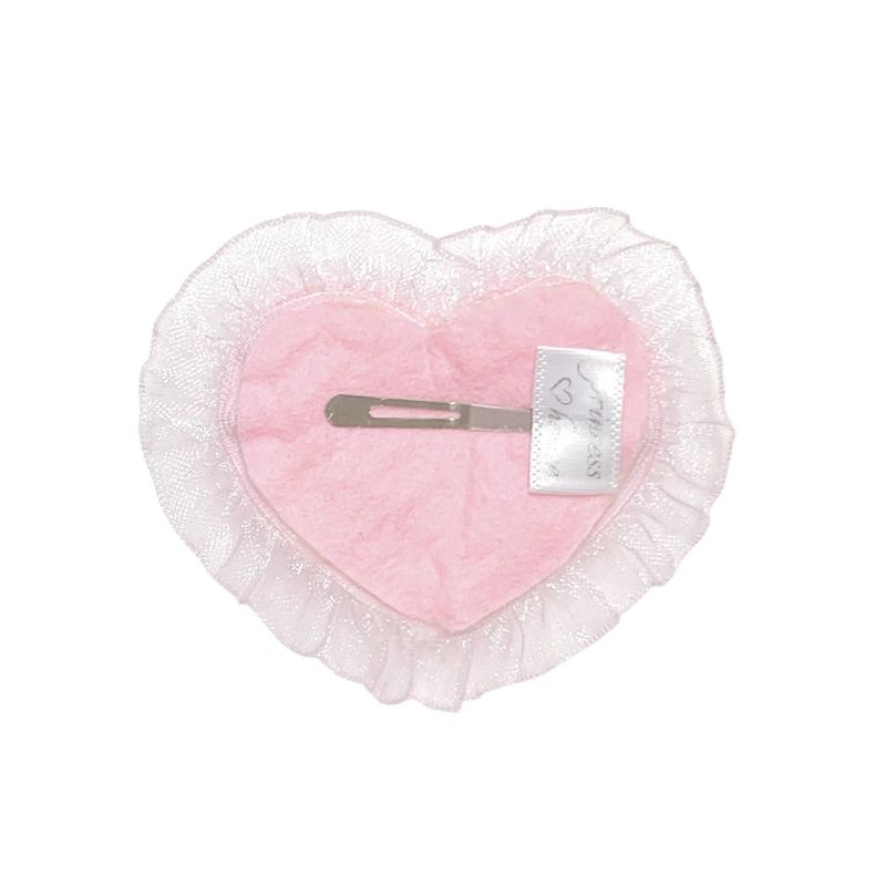 fluffy hair clip-baby heart