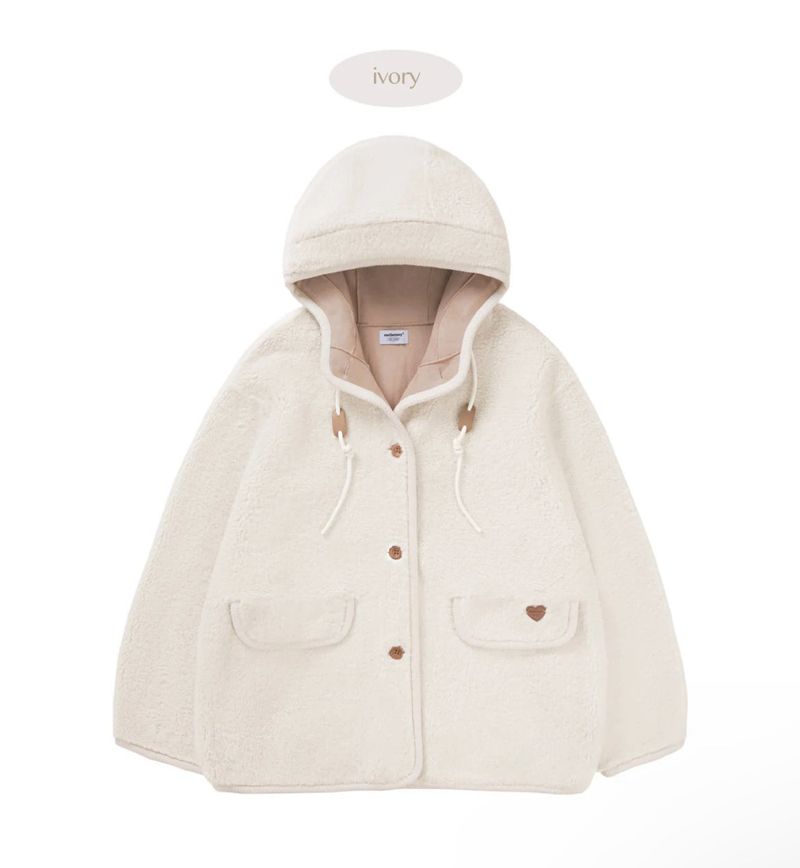 HOOD SHEARING MUSTING JUMPER (Ivory)
