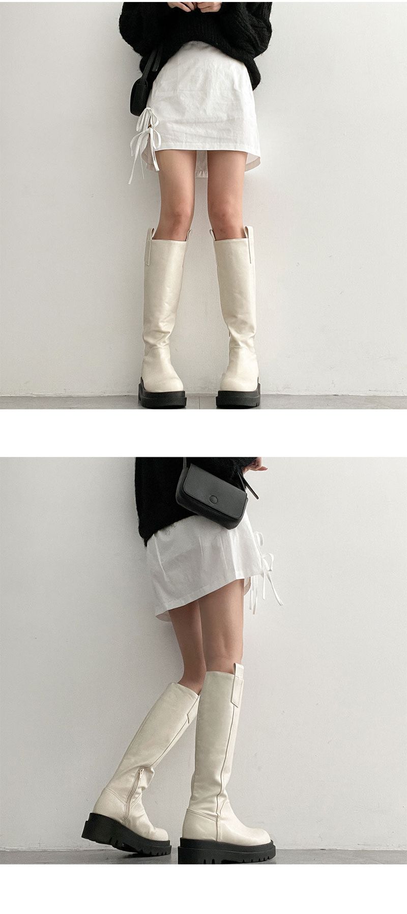 Jeans Back-banded Ribbon String Mini-Skirt