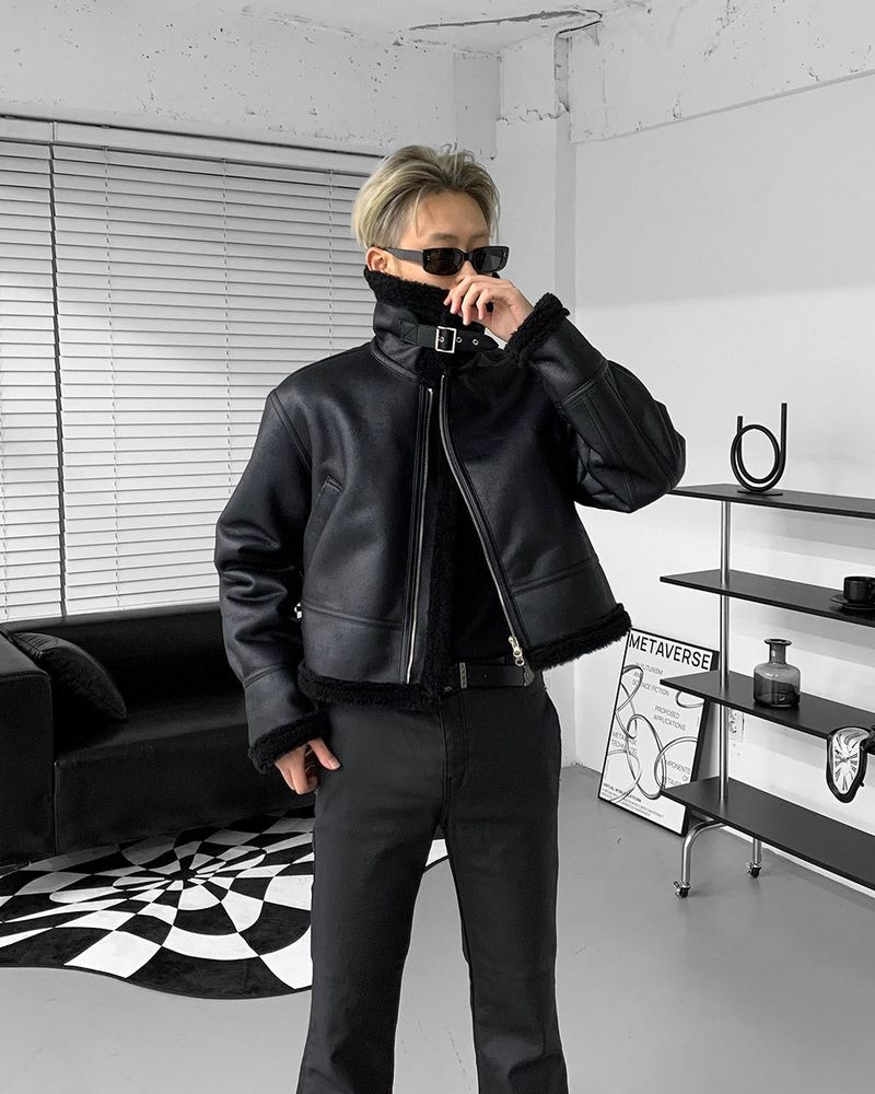 EN Coated Washing Bootcut Slim Pants