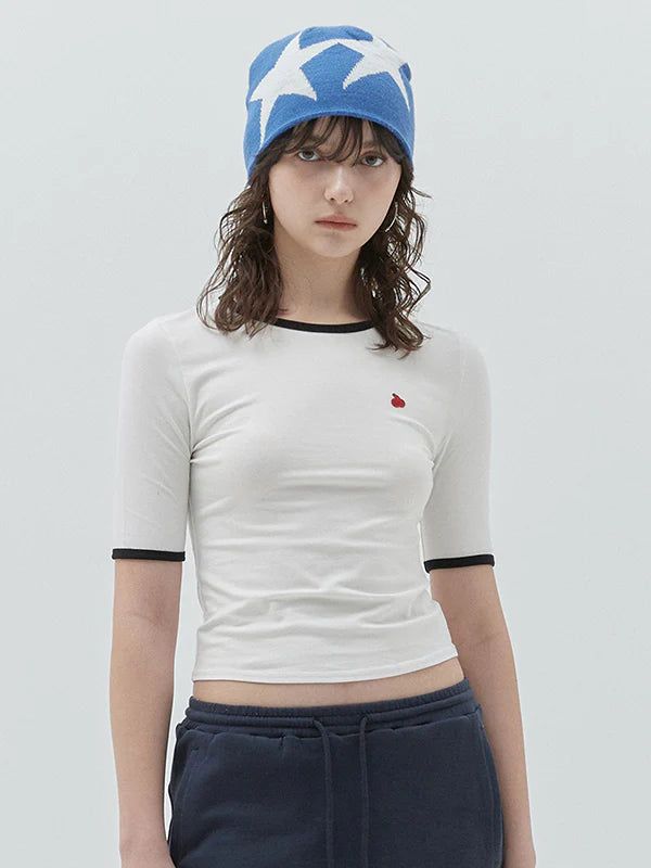 KIRSH（キルシー）の「KIRSH PLAIN SLIM FIT RINGER T-SHIRT - WHITE（Tops）」