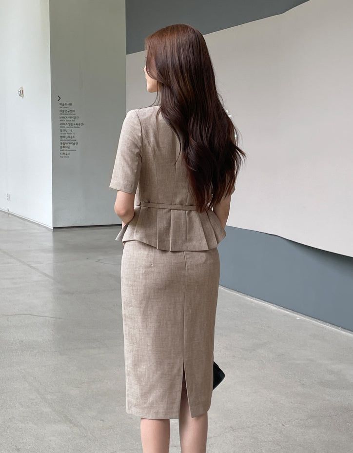Renne Peplum H-Line Skirt