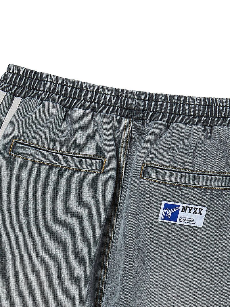 BASKETBALL DENIM HALF PANTS (GREY)