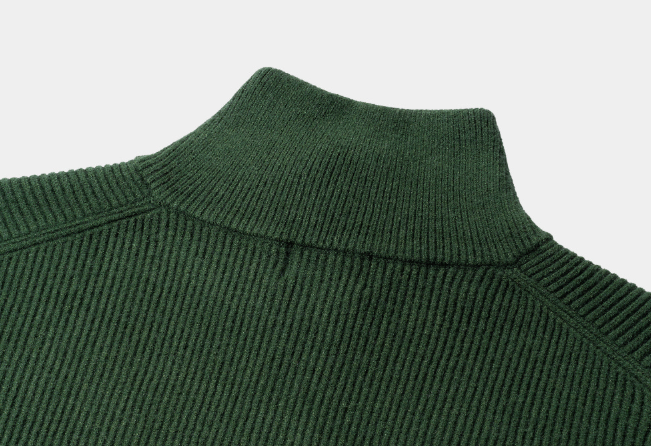All Day Vertical Ribble Two-Way Half Neck Modal Knit Zip-Up