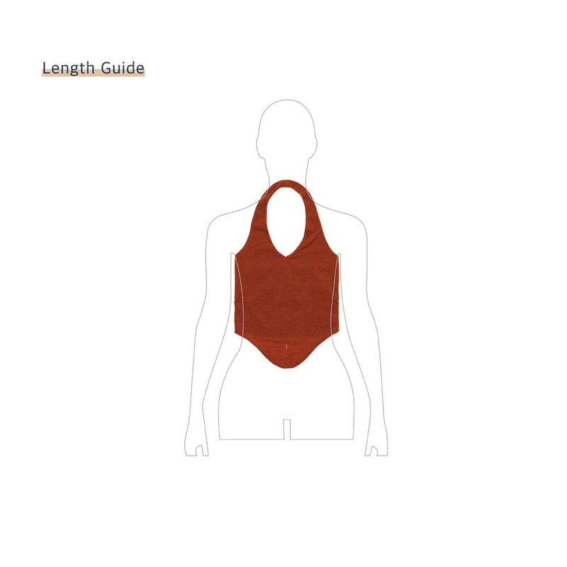 HALTERNEK KNIT VEST_ORANGE