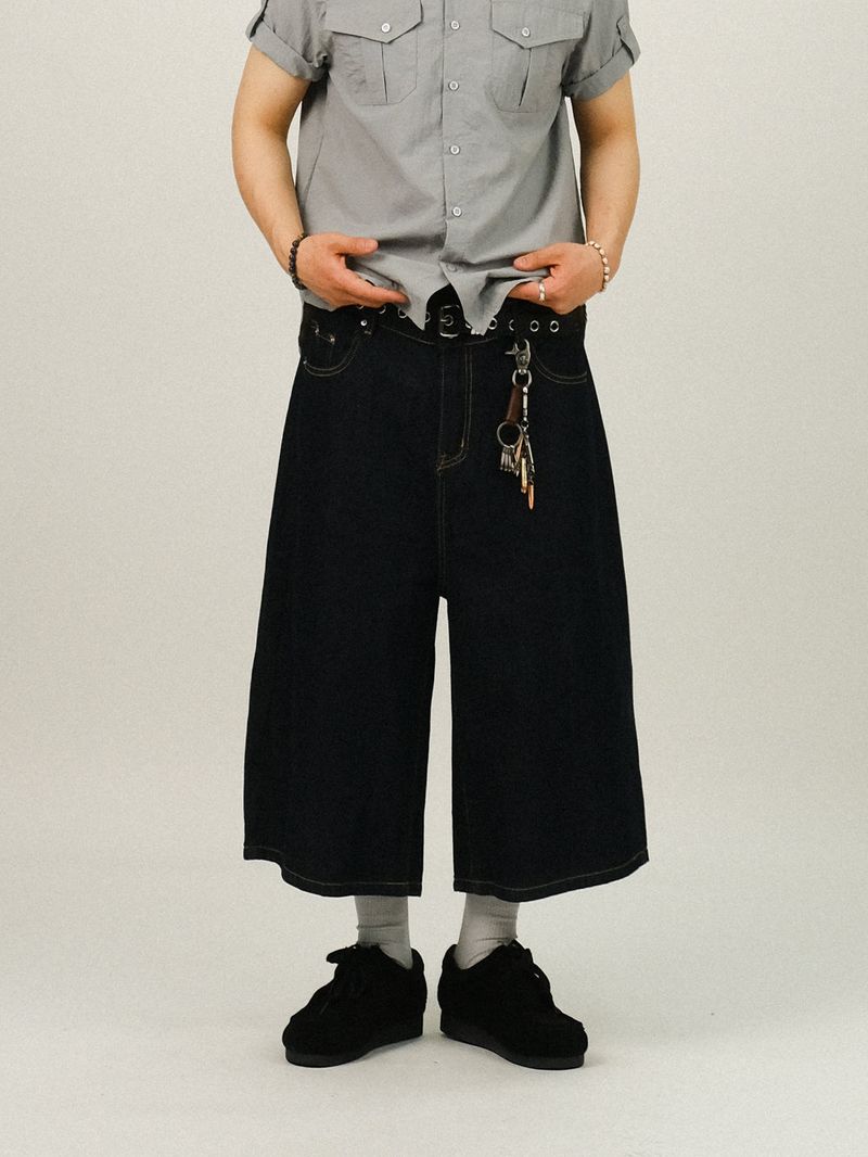TE SELVAGE WIDE BERMUDA DENIM