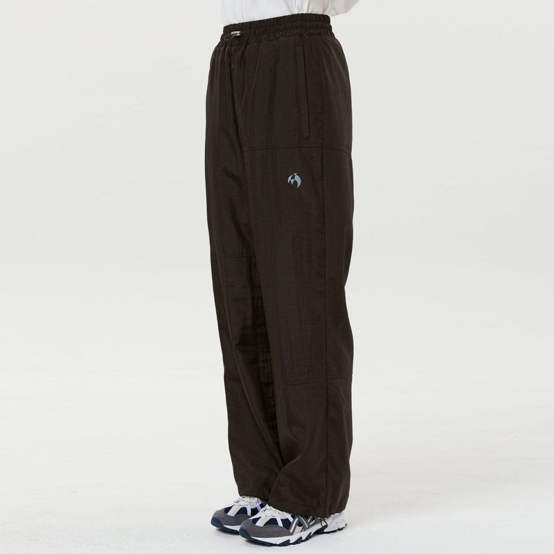 Nylon wide track pants