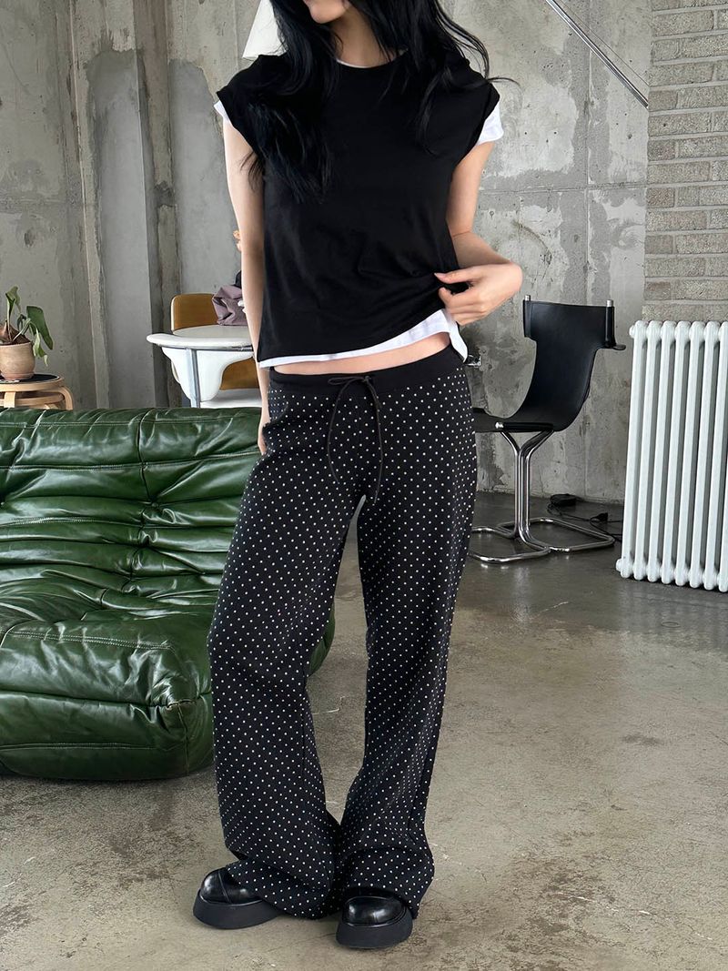 Dot row banding pants(3color)