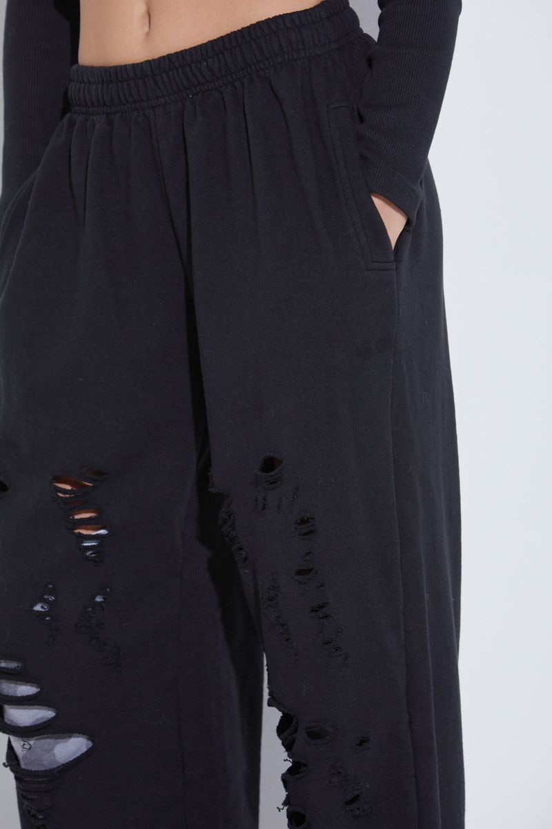 WASHING CAMO PANTS -BLACK
