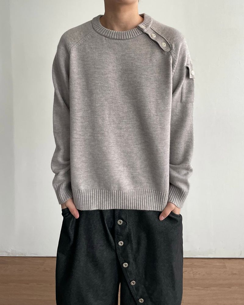 Bis Diagonal Button Knit