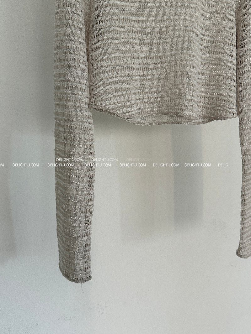 Crochet See-Through Cropped Knitwear