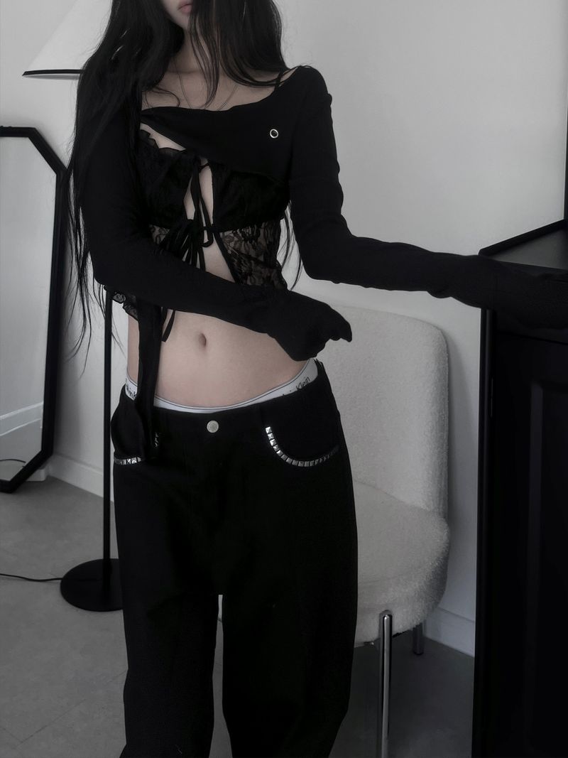 eyelet bolero cardigan