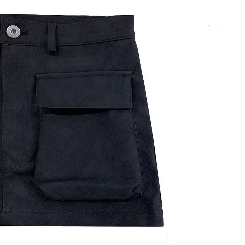 [MADE] Sober leather skirt - black