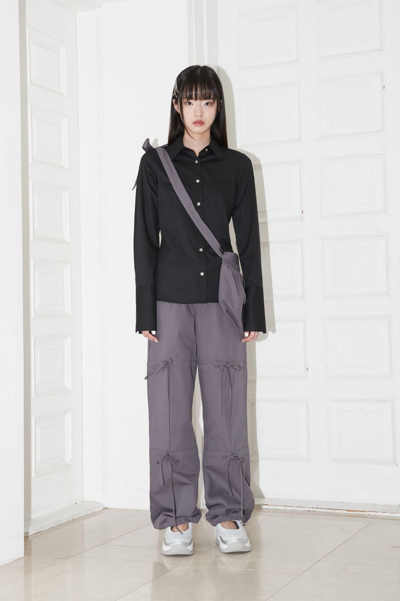 SLIM LINE CUFFS SHIRTS (BLACK)