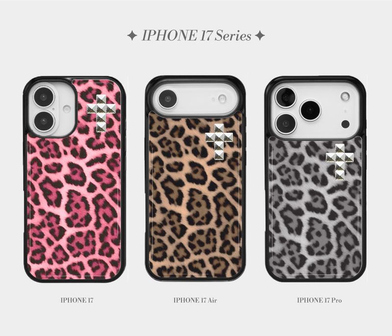 [MADE] LEOPARD STUD phone case_Gray