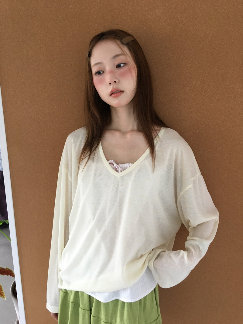 Cinnamon Summer V-neck Knit (6color)