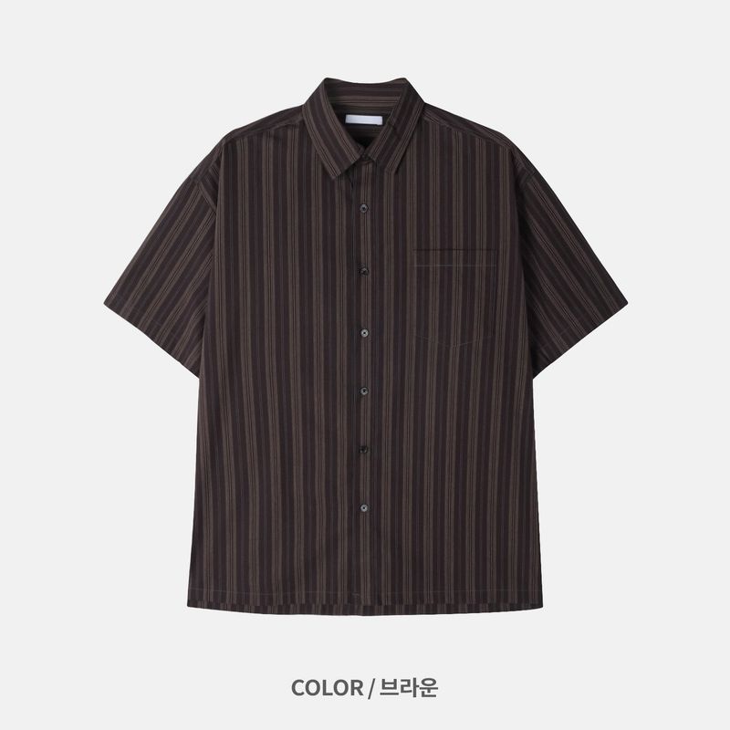 Authentic Stripe Short-Sleeve Shirt (3 Colors)
